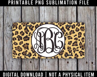 Leopard Cheetah Sublimation License Plate Template DIGITAL DOWNLOAD