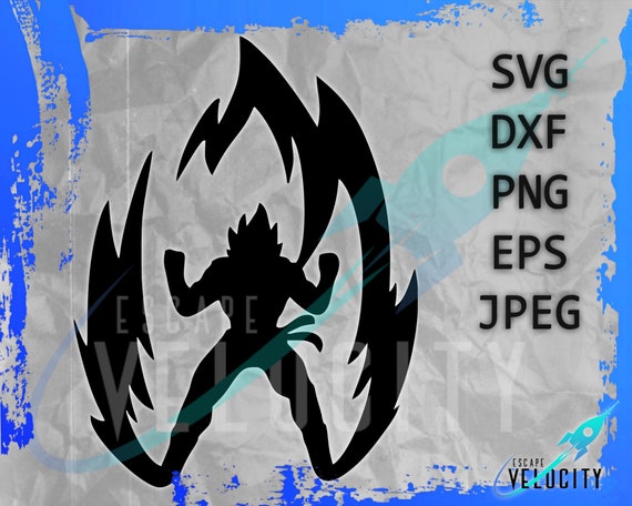 Download Goku Power Up Silhouette Dragon ball : svg dxf png jpeg Cut | Etsy