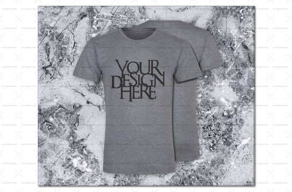 Download 3 Tones Heather Gray T-Shirt Mockup Dark Tone Mid - Best ...