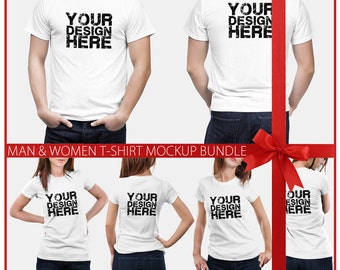 Download Psd Male Female T Shirt Mock Up Bundle 6 Different Poses Modeled Mockup High Resolution Mockup Black White Instant Download Free Downloads Silver Logo Mockups Psd Templates PSD Mockup Templates