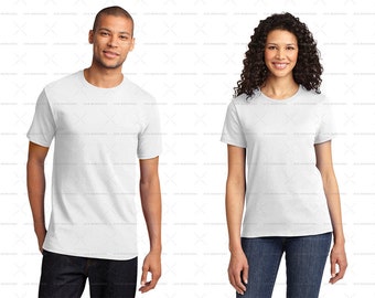 Download T-Shirt Mock-up Men Women African American | 2 Jpeg Web ...