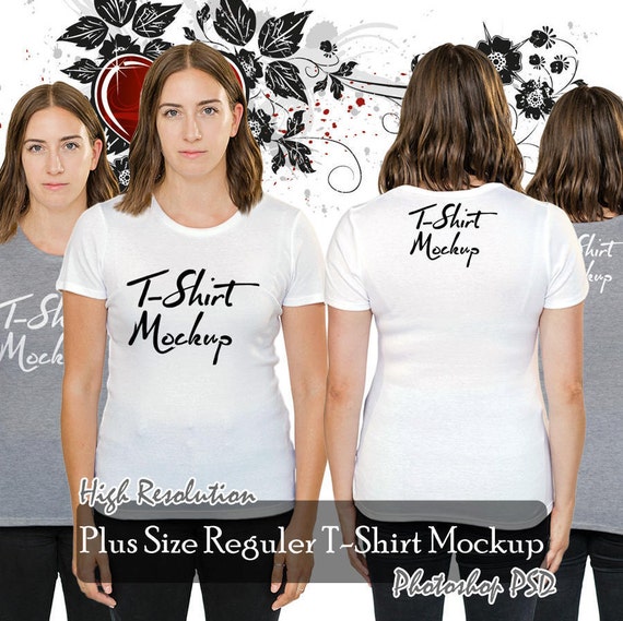 Download Ladies Womens Plus Size Tshirt Mock-up Photoshop File | Etsy