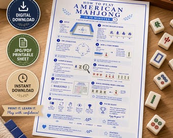 Guida rapida al Mahjong americano, foglio riassuntivo per principianti (download immediato)