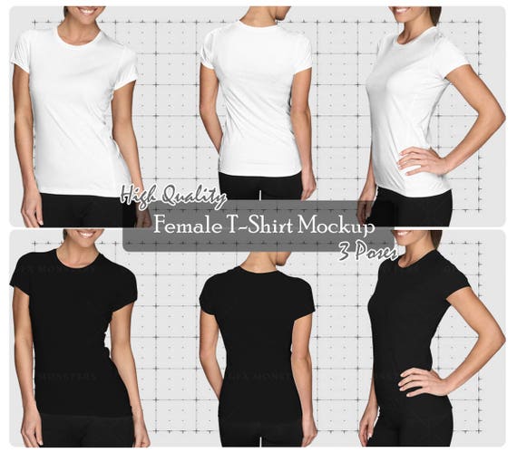 Download Ladies Womens Tshirt Mockup PNG / PSD Front Back | Etsy