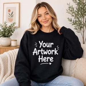 Black Crewneck Sweatshirt Mockup | Lifestyle Apparel Mockup (Digital Download)