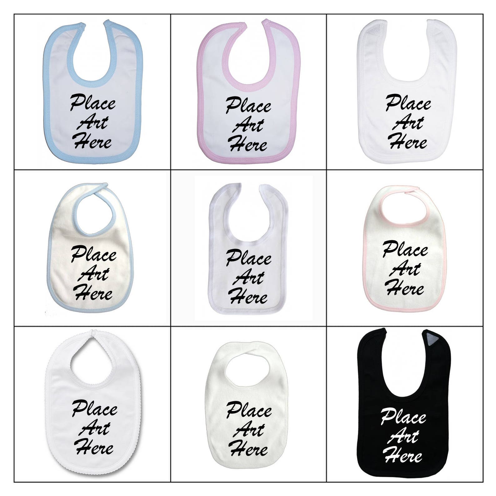 Download Baby Bib Mock up Pack Blank 9 Mix Hires JPEG Styled Stock ...