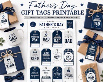 Etichette regalo stampabili per la Festa del Papà, Il miglior papà del mondo (Download immediato)