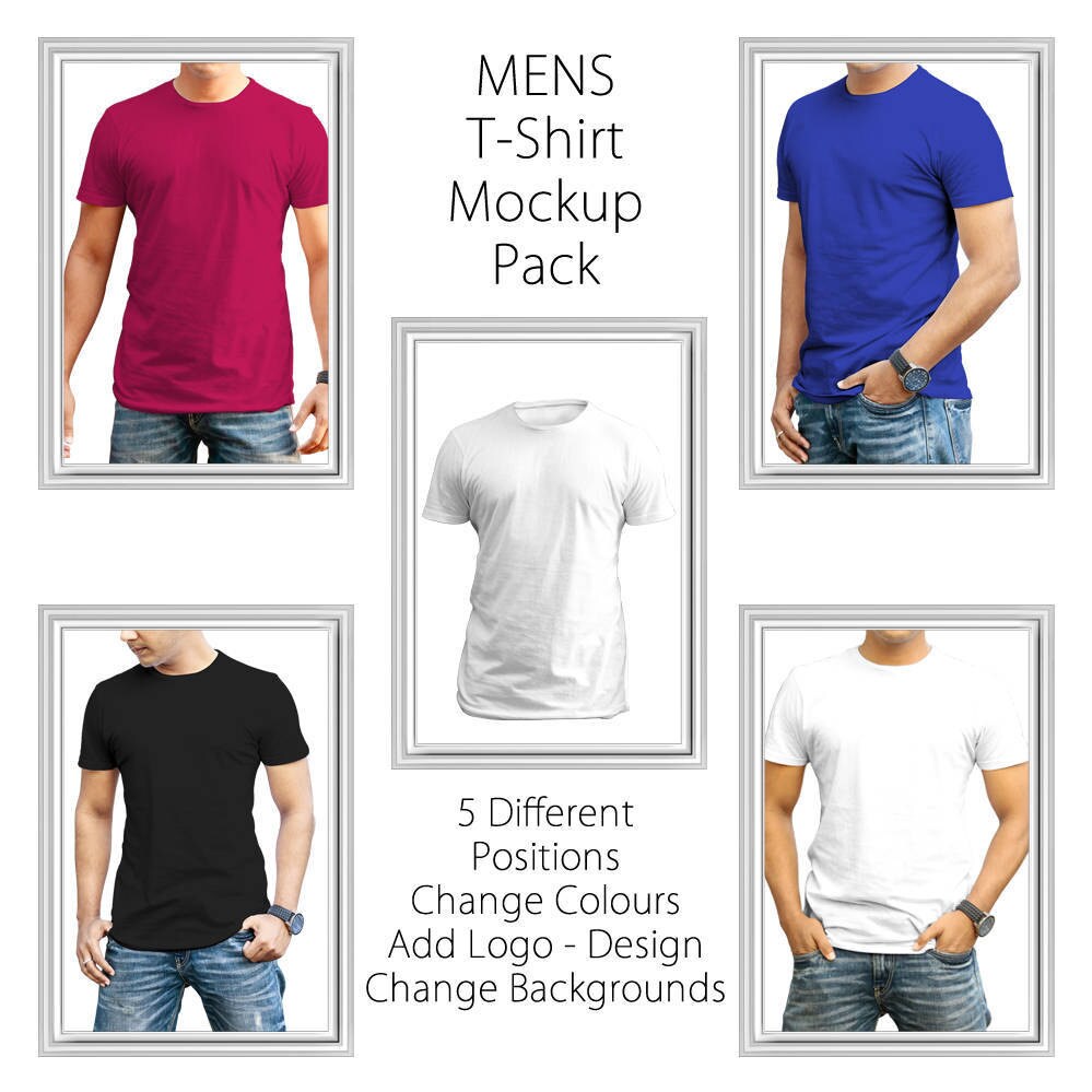 Men's T Shirt Mock up Clean Responsive Design 5 | Etsy