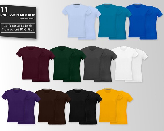 Download Ladies Women 11 Front 11 Back T Shirt Mock Up Shirt Mock Up Etsy