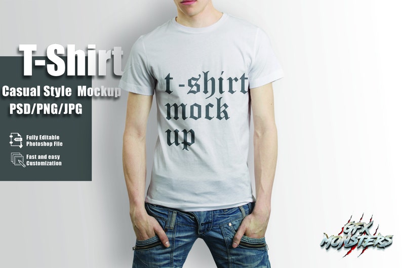 Download Men T shirt Mock up PNG / PSD / JPG Included Casual Style ...