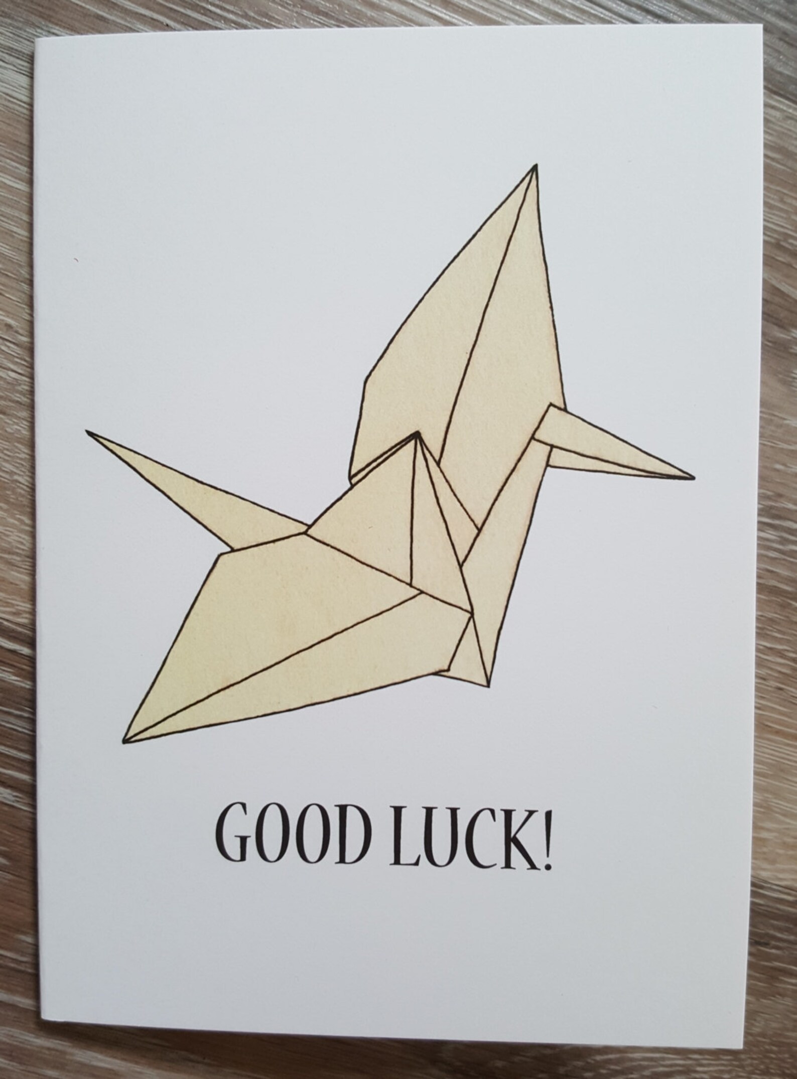 Good Luck Card Origami Paper Crane Good Luck Friendship Etsy