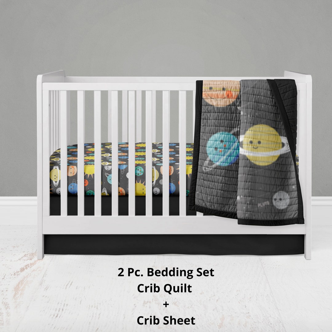 Outer Space Crib Bedding Set Solar System Crib Quilt Etsy