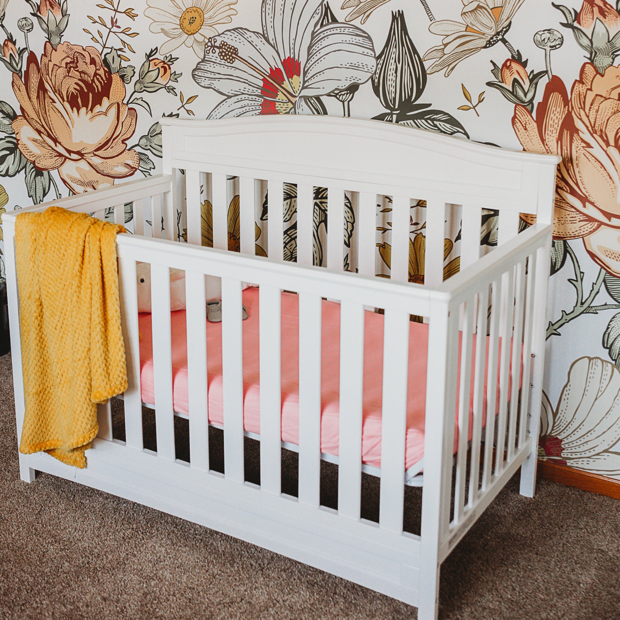 pink fitted cot sheet