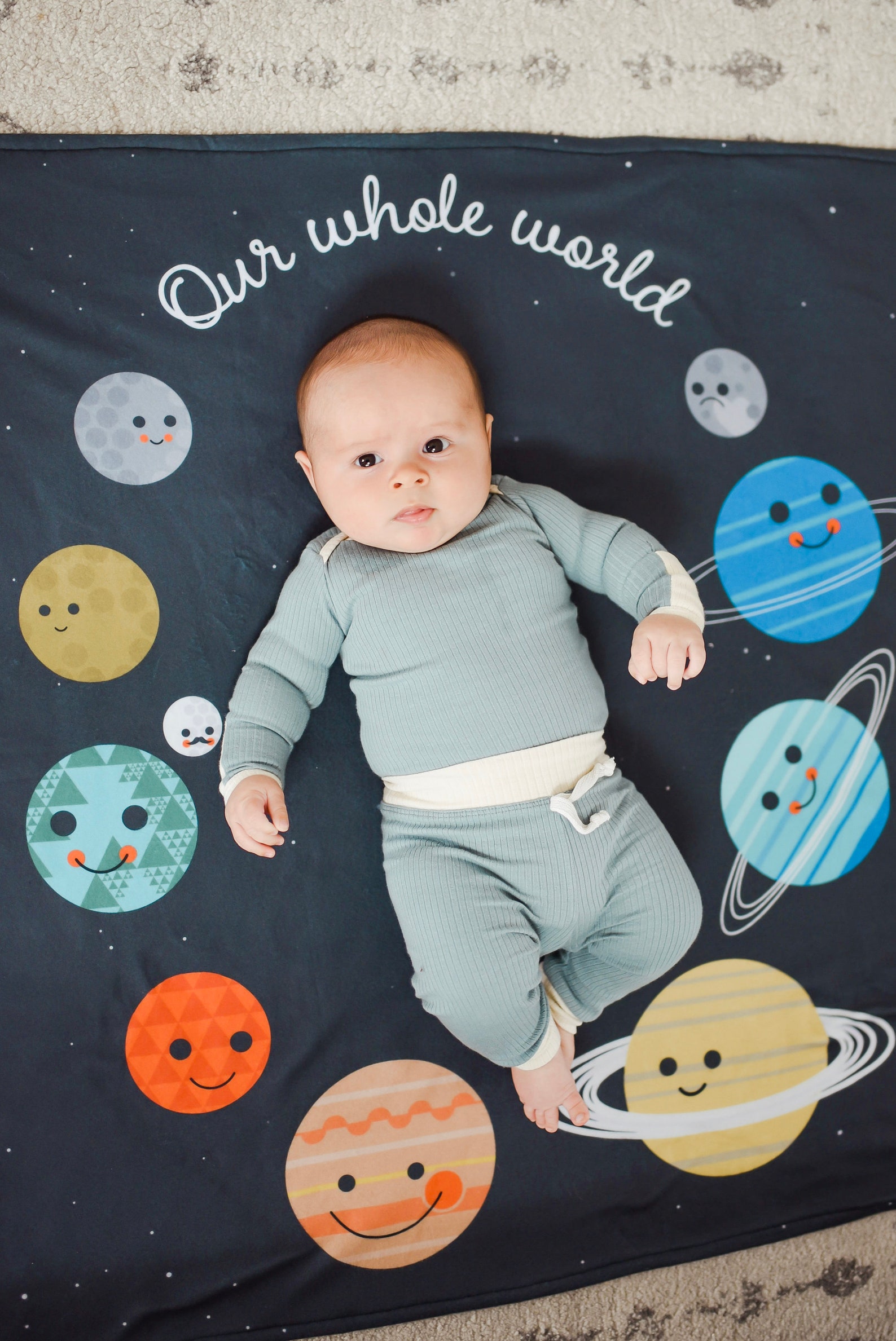 Outer Space Milestone Blanket Solar System Monthly Baby Etsy