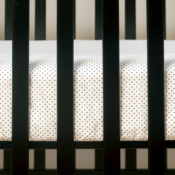 Black And White Polka Dot Crib Sheet Dot Crib Bedding For Etsy