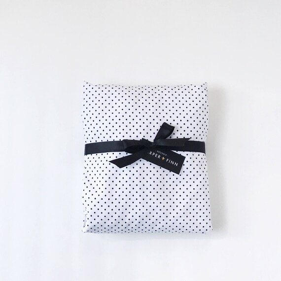 Polka Dot Crib Sheet Black And White Fitted Sheet Boy Or Etsy