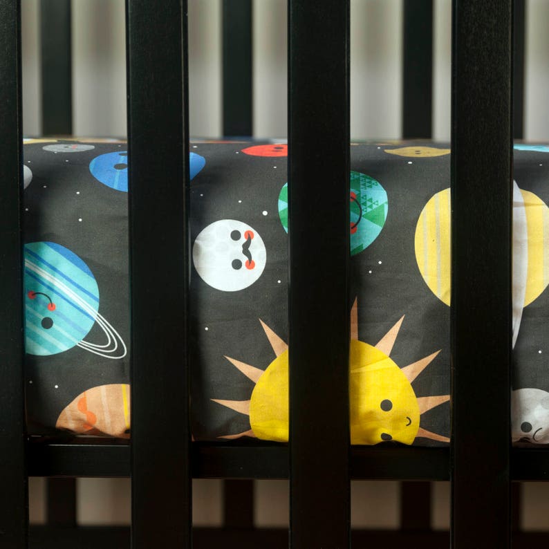 OUTER SPACE CRIB Sheet Solar System Baby Bedding Etsy