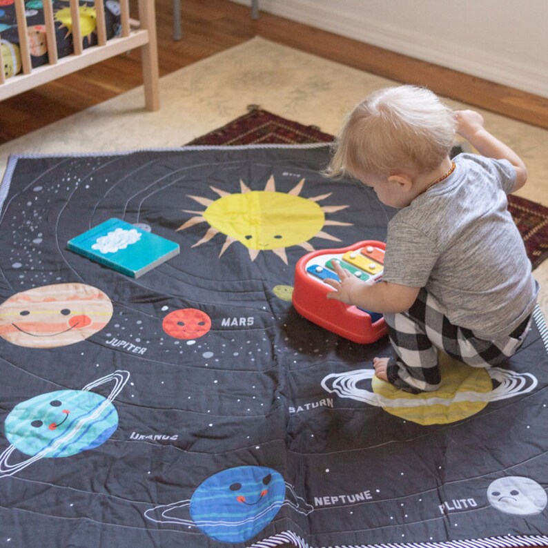 SPACE THEME CRIB Quilt Solar System Baby Blanket Etsy