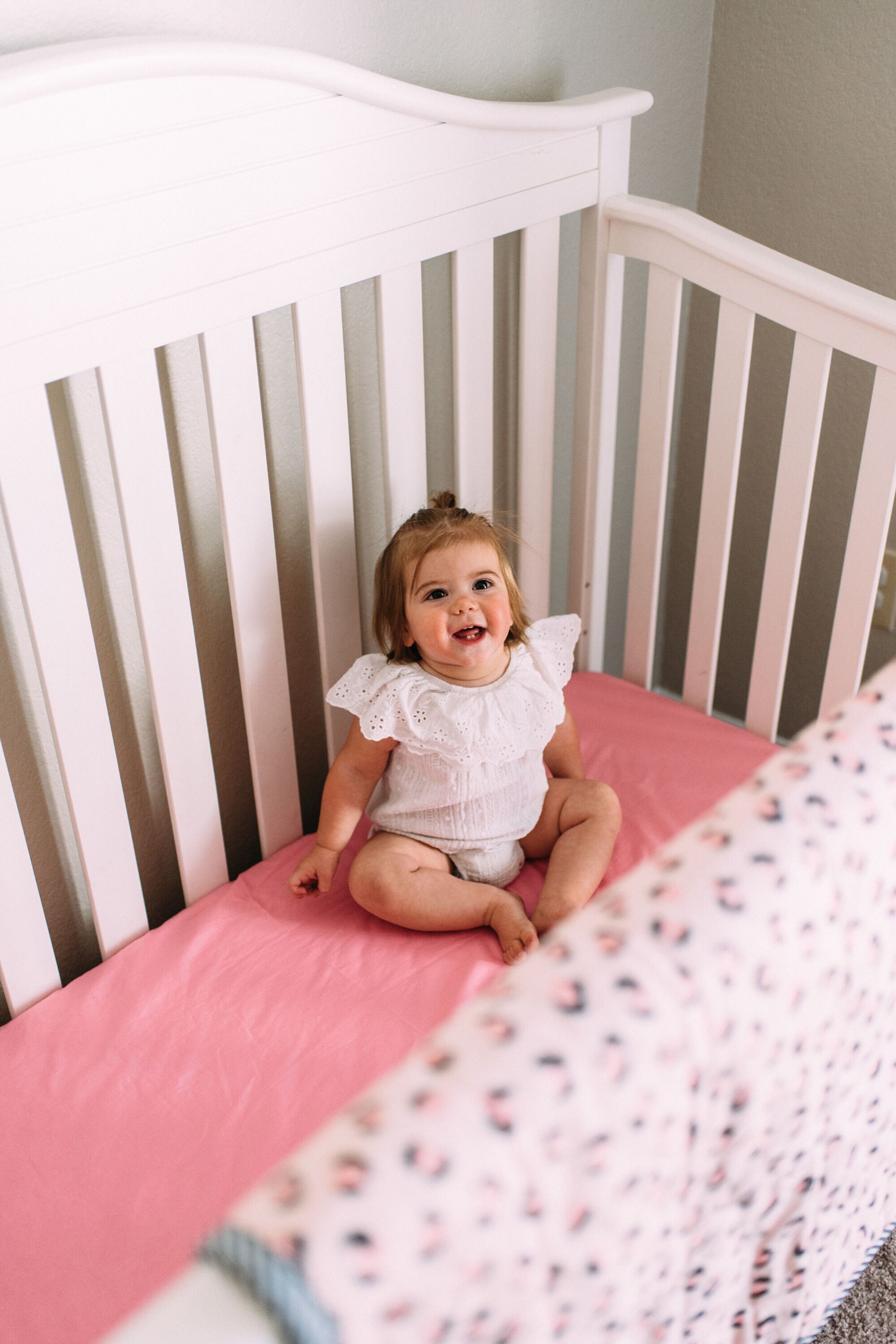 dusty pink cot sheet
