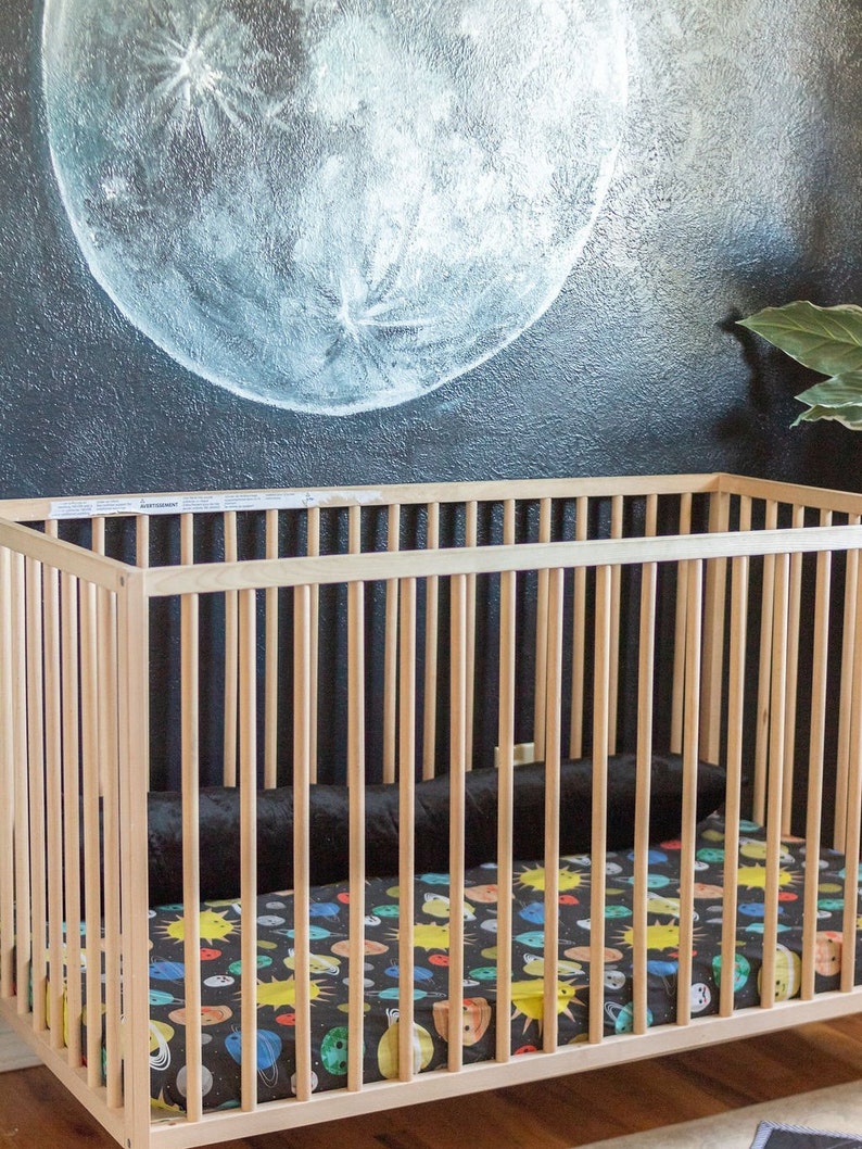 OUTER SPACE CRIB Sheet Solar System Baby Bedding Etsy