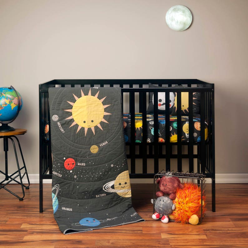 SPACE THEME CRIB Quilt Solar System Baby Blanket Etsy