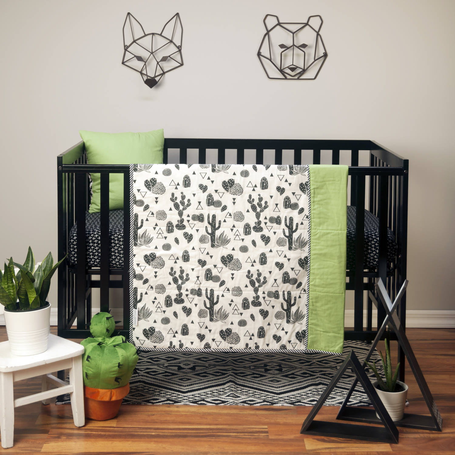 BLACK AND WHITE Crib Sheet Modern Monochrome Baby Bedding Etsy