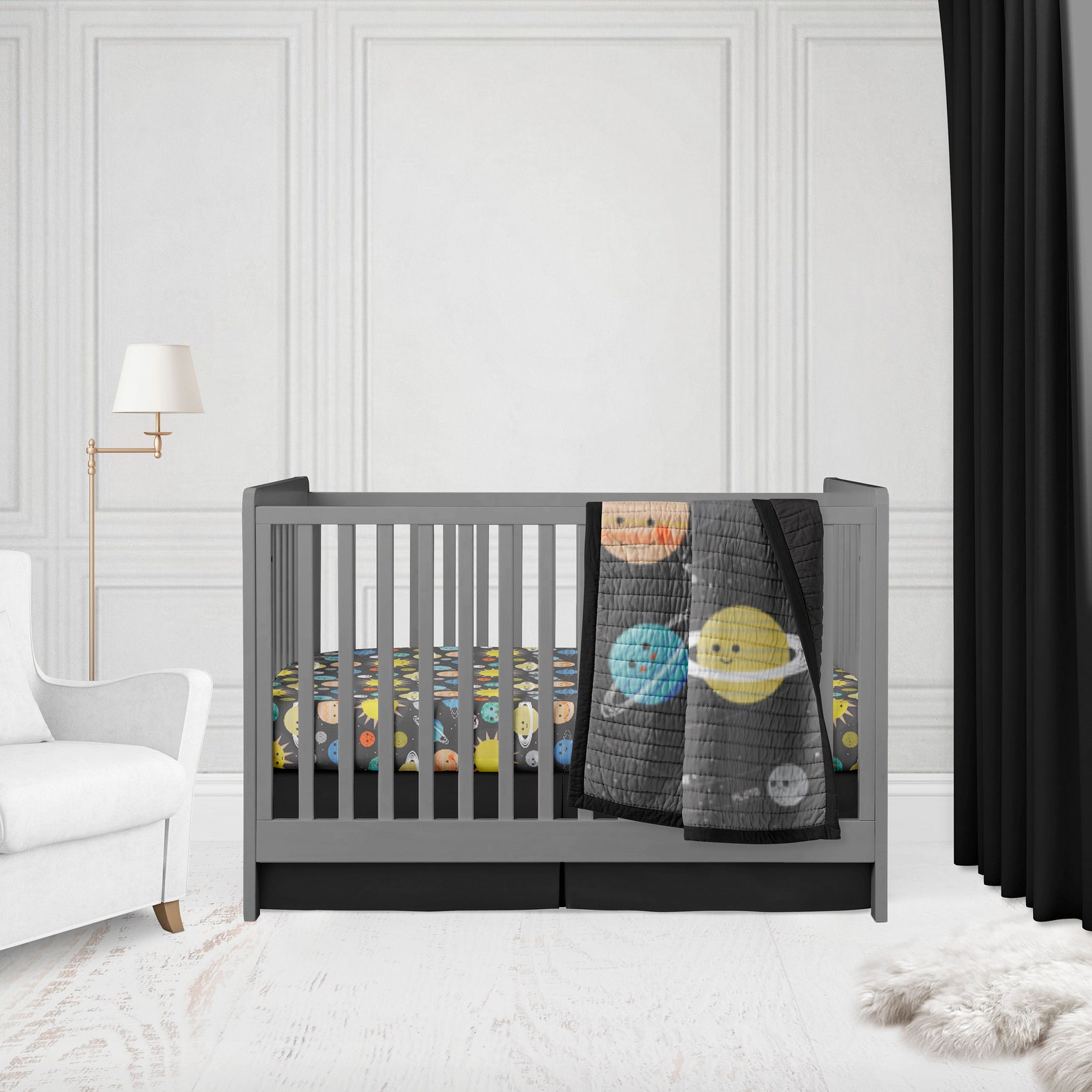 Outer Space Crib Bedding Set Solar System Crib Quilt Etsy