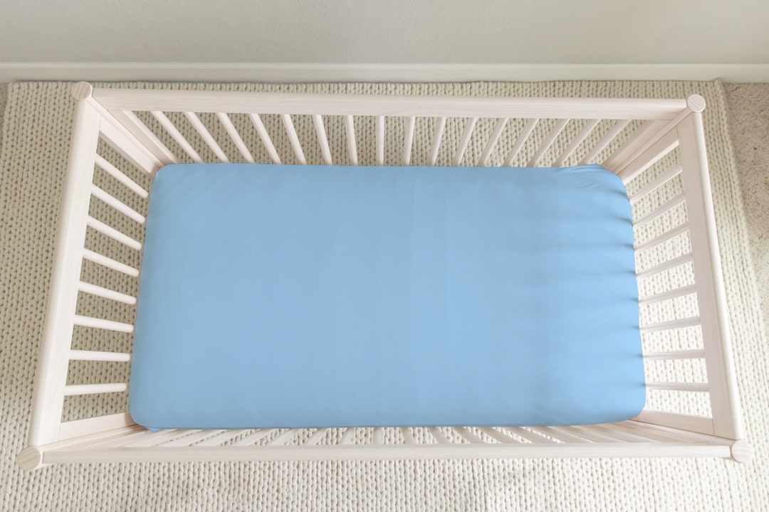 BABY BLUE CRIB Sheet Solid Light Blue Nautical Fitted Sheet Sky Blue