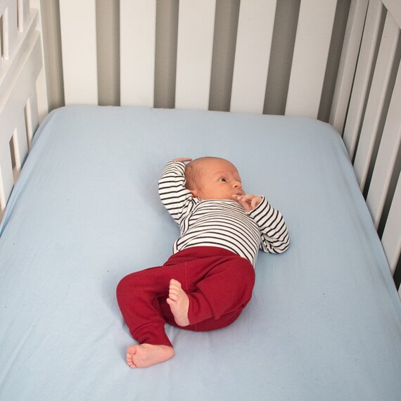 Baby Blue Crib Sheet Sky Blue Fitted Sheet Light Blue Etsy