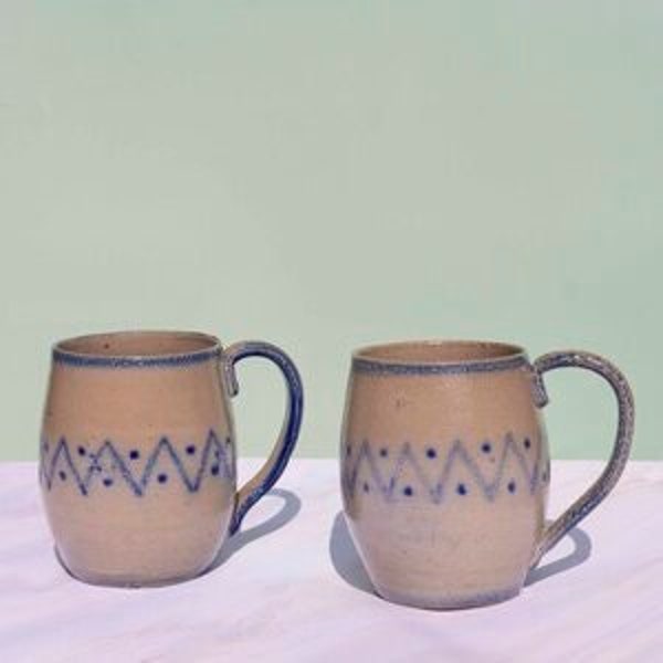 Rustic Mugs Westerwald Pottery, Made in Germany, Rustic Kitchen and Tableware