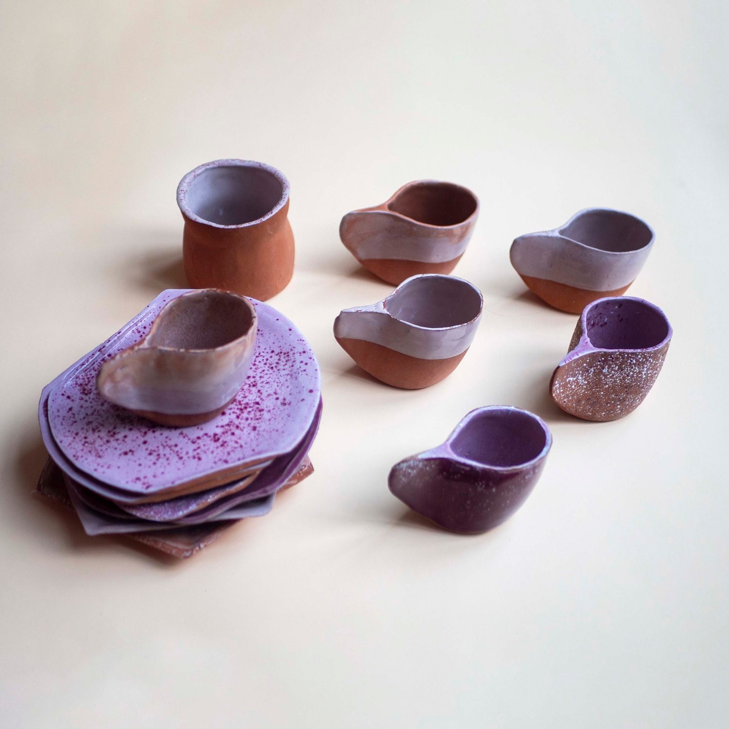 Set of 6 Pottery Handmade Espresso Cups in Purple – Mad About Pottery