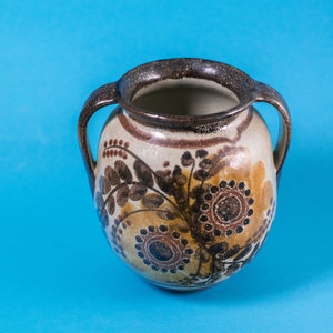 Poterie rustique Algarve Portugal, vase, Home Decor, décoration florale en brun et jaune