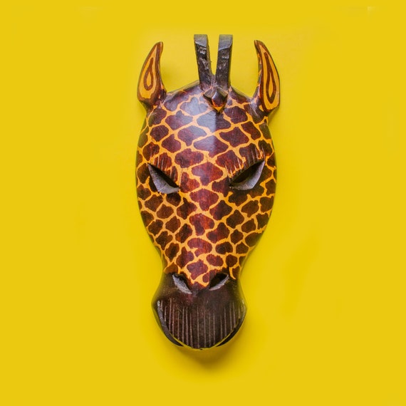 South African Giraffe Mask Wall Decor Travel Boho Home Etsy