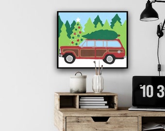 Christmas Car Print - Digital Download