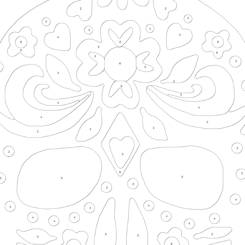 Sugar Skull Paint By Number Kit Etsy