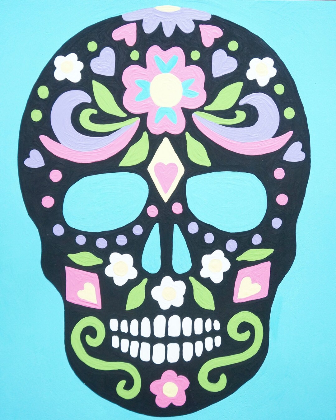 Sugar Skull Paint by Number Kit Etsy