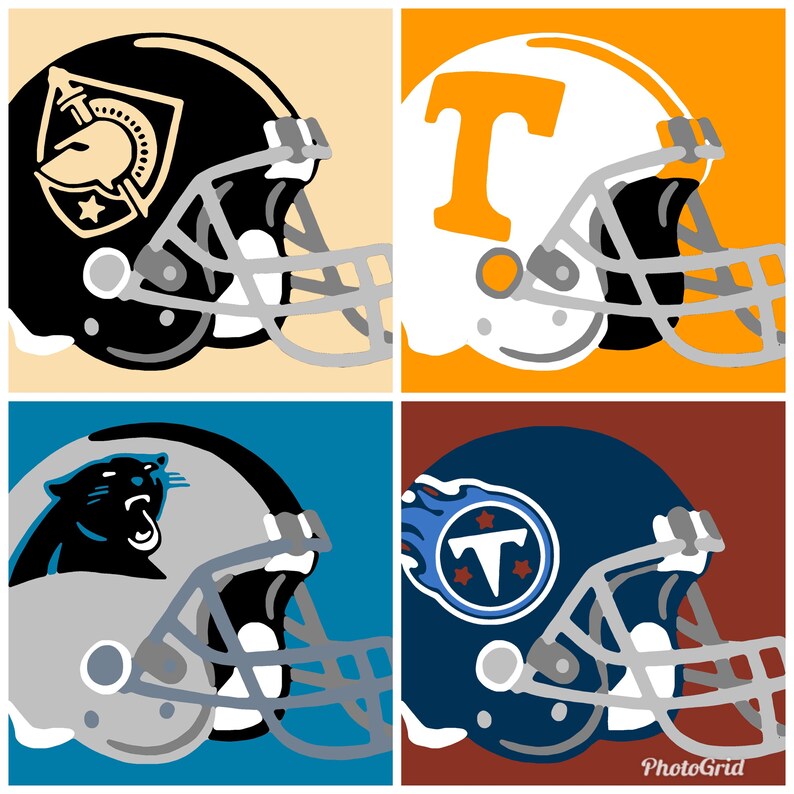 Custom Football Helmet Paint by Number Kit Etsy