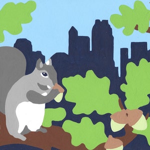 Squirrel in Oak Tree Paint by Number Kit