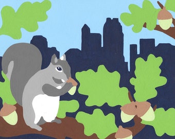 Squirrel in Oak Tree Paint by Number Kit