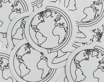 Globe Sticker Sticker - Color it with Sharpies