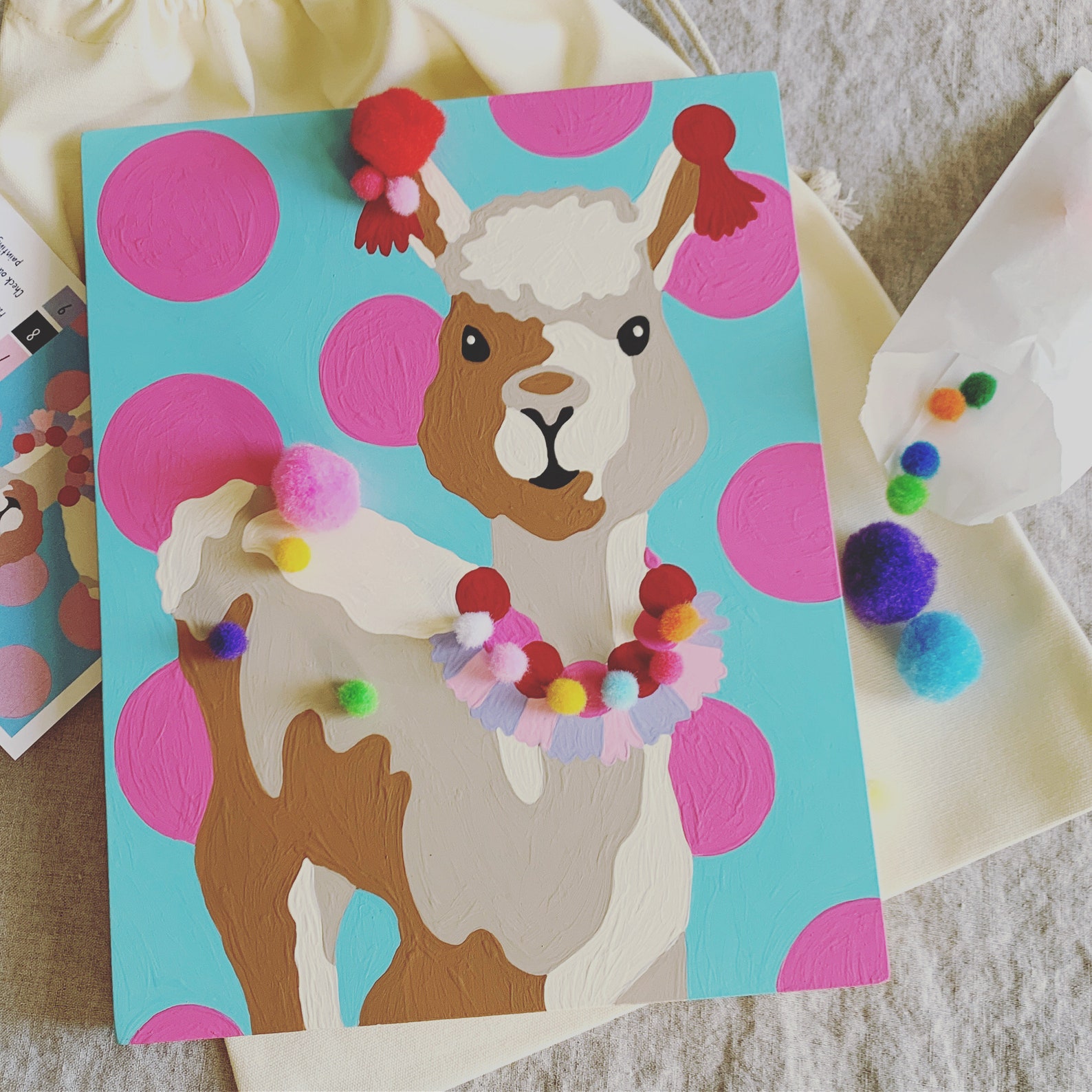 Llama Paint by Number Kit Etsy