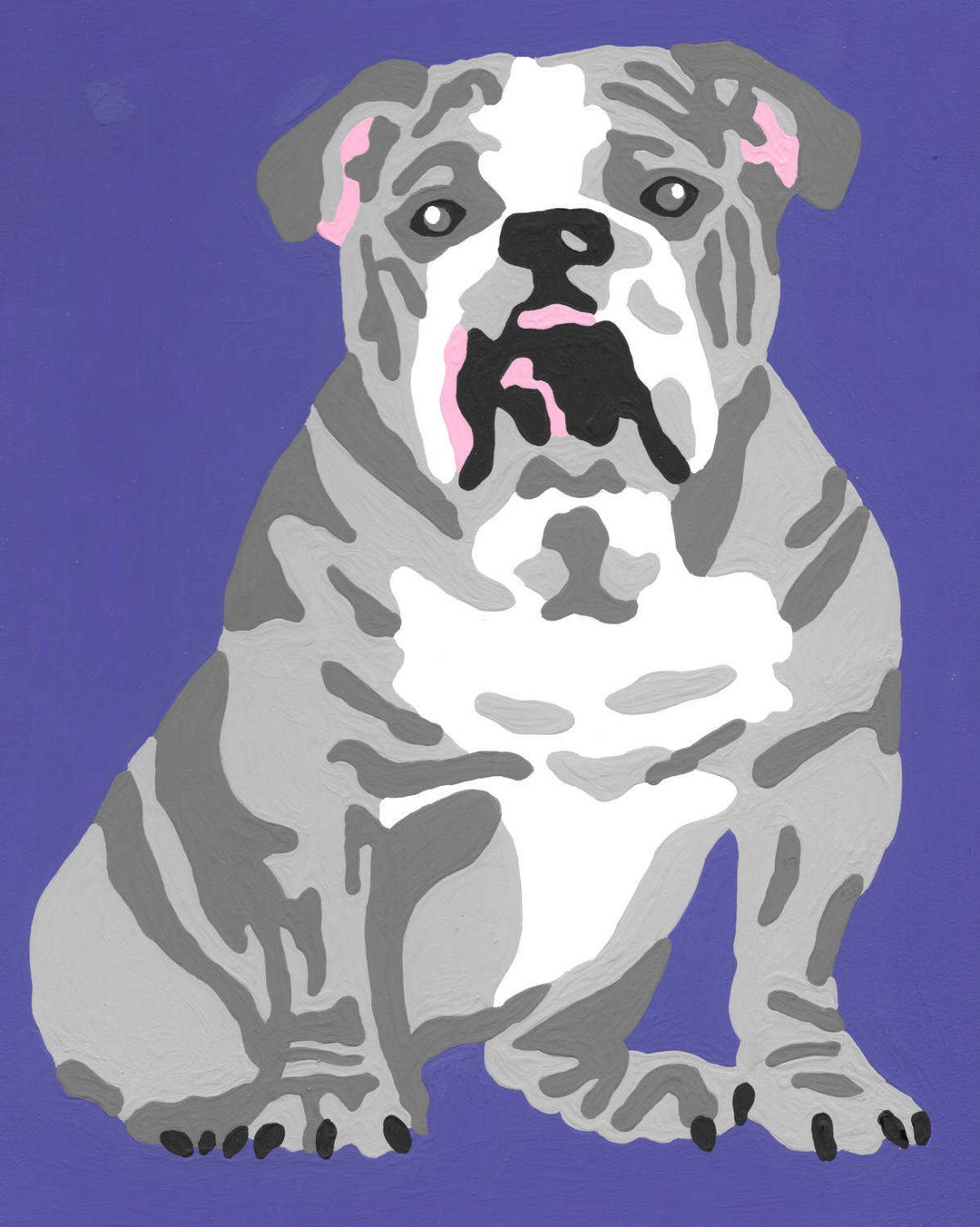 Bulldog Paint by Number Kit Etsy
