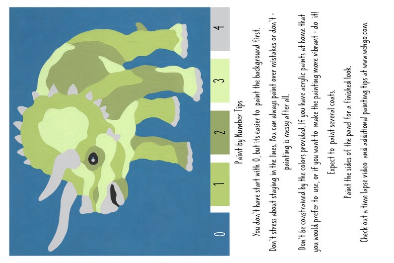 Dinosaur Paint by Number Kit Etsy