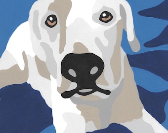 Paint by Number Kit - Yellow/White Lab with Blue Background