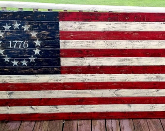 80"X46" Custom Betsy Ross American Flag, American flag, Rustic American Flag, American Flag, Distressed American Flag, Christmas Gift