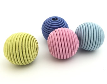 5pc 22mm verpakte kraal, grote gat kraal, stof bedekte kraal, grote ronde kraal, focale kraal, chunky kraal, kleurrijke kraal, diy craft, MISC 5