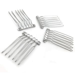 10 Small Hair Comb Blank, Bridal Hair Comb, Wedding Hair Comb, Rhodium Plated, 6 Teeth, DIY Hair Accessory, Findings, Wholesale, 1-2/6
