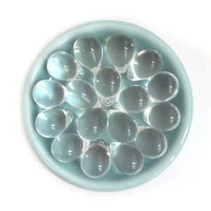 10x14 Crystal Glass Teardrop, Drop Charm, Czech Pressed Bead, Curtain Bead, Bohemian Bead, 8pcs, 4294M, CM6-6