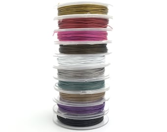 0.4 Tiger Tail, Nylon Coated Wire, Craft Wire, Beading Wire, Jewelry Wire, Assorted 10 Spools, Gauge 26, LC4-1