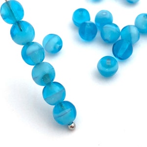 6mm Blue Glass Bead, Vintage Czech Bead, Round Spacer, Bohemian Bead, Jewelry Making Bead, DIY Crafts, 50pcs, 2314C CC6-6